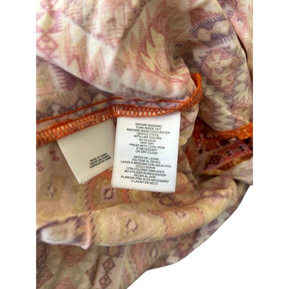 Nine West Women's Orange Printed Tassel Neck Dress Size 12-w3205 - Picture 11 of 11